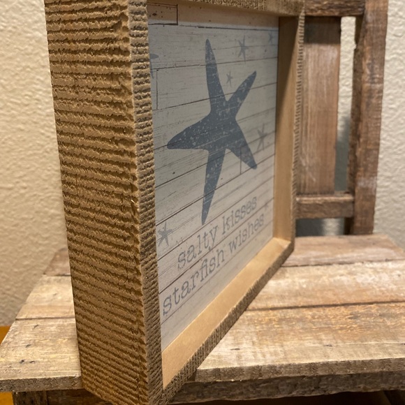 Salty Kisses Starfish Wishes Decor Wall Sign, Wood Starfish Sign, Beach Decor - Picture 6 of 11